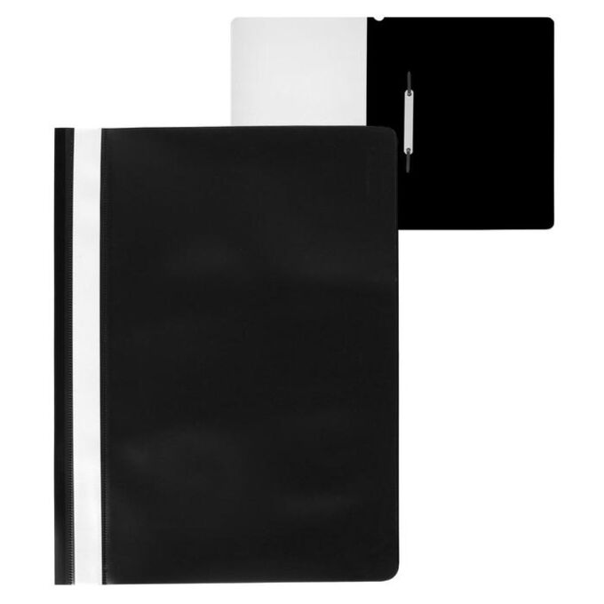 СИМА-ЛЕНД Папка-скоросшиватель Calligrata, А4, 120 мкм, чёрная, прозрачный верх