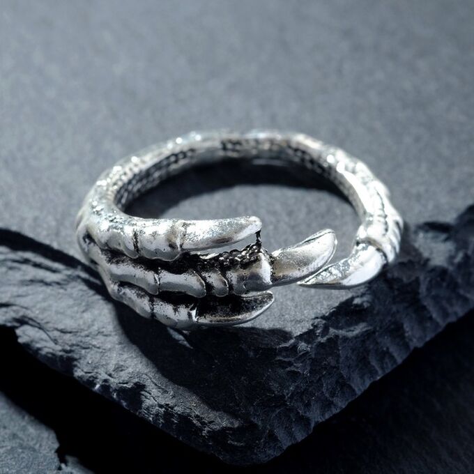 СИМА-ЛЕНД Кольцо &quot;Перстень&quot; когти, цвет чернёное серебро, безразмерное