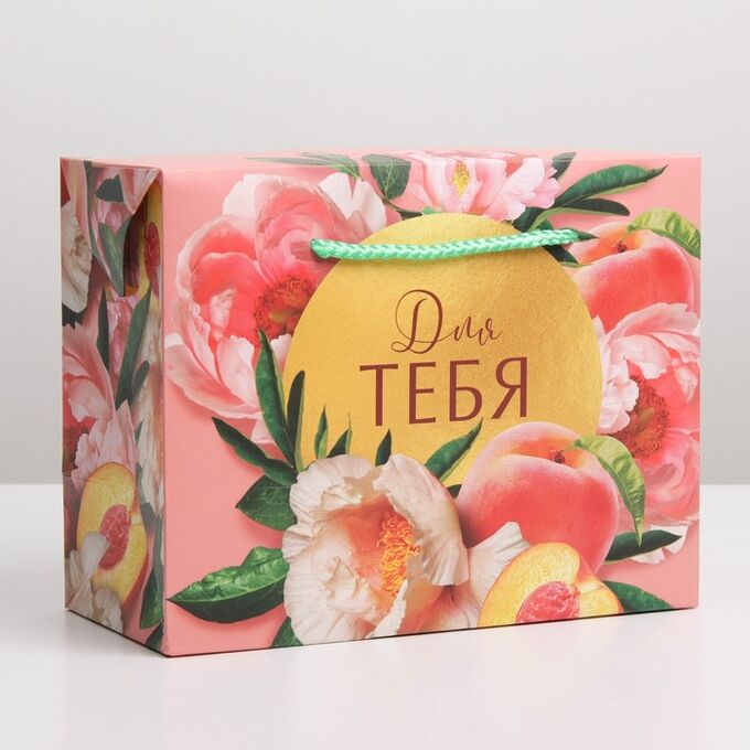 Дарите Счастье Пакет—коробка Flower, 23 × 18 × 11 см