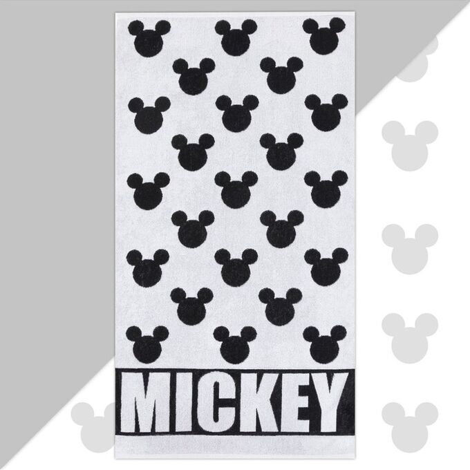 Disney Полотенце маxровое Mickey &quot;Микки Маус&quot;, белый, 70x130 см, 100% xлопок, 420гр/м2