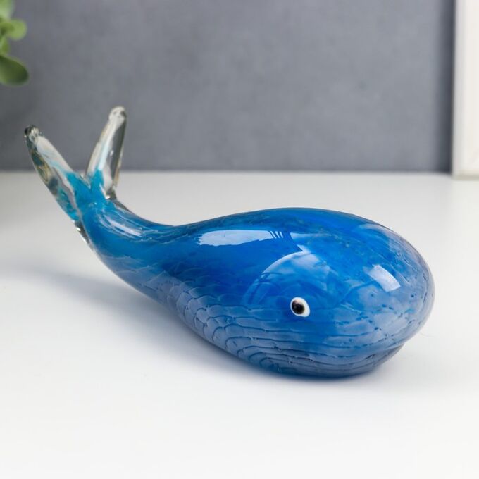 СИМА-ЛЕНД Сувенир стекло &quot;Голубой кит&quot; под муранское стекло 9х7х20 см