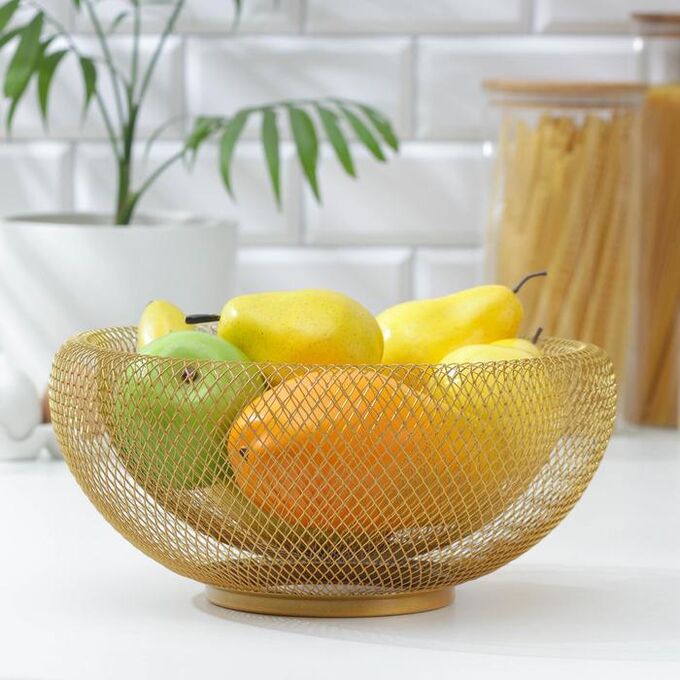 СИМА-ЛЕНД Ваза для фруктов «Сплетение», d=30 см, цвет бронзовый