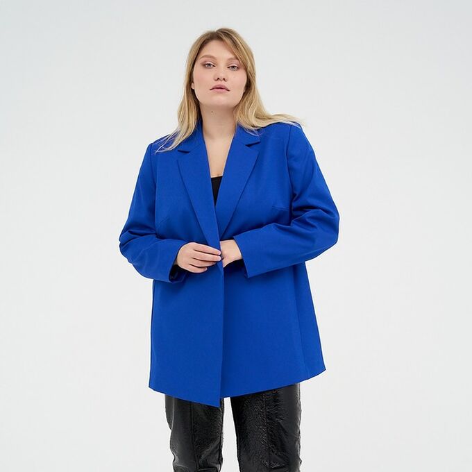 Пиджак женский с поясом MIST plus-size, р.56, синий