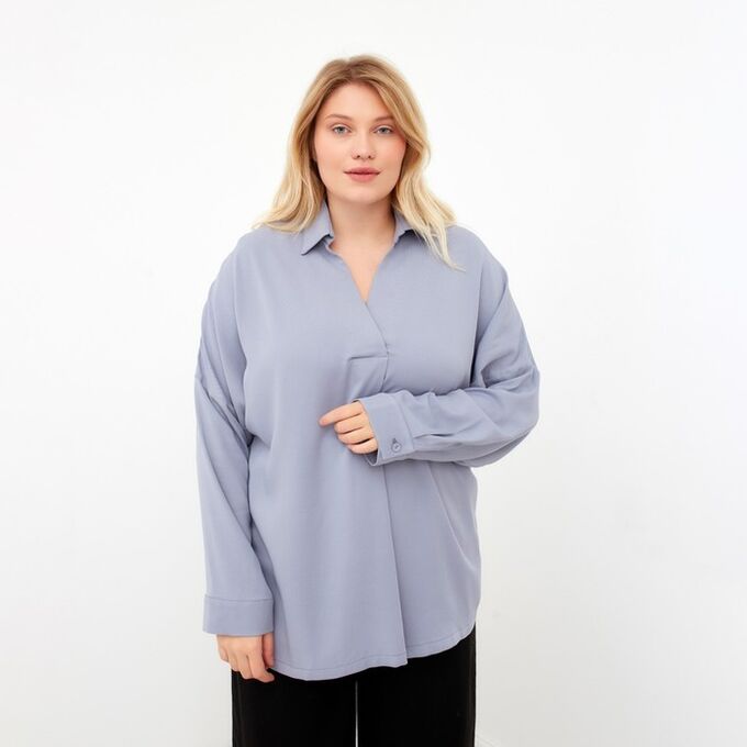 Рубашка женская MIST plus-size, серо-голубой