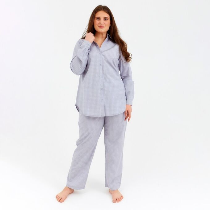 Рубашка женская MINAKU: Home collection цвет серый, р-р 50