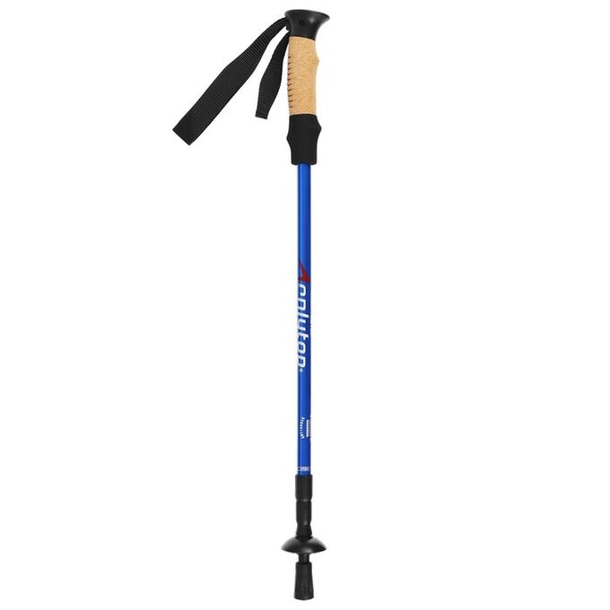 ONLITOP Палка для скандинавской ходьбы, телескопическая, 3 секционная, алюминий, до 135 см, (1 шт), цвет чёрно-синий