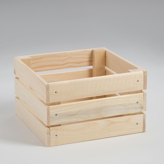 Ящик деревянный для стеллажей глубиной 25х25х15 см