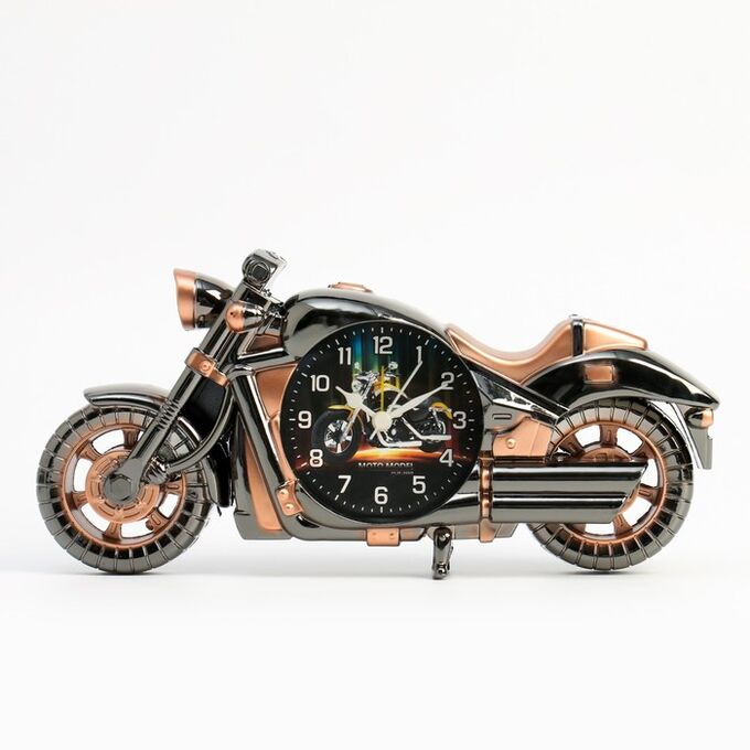 Будильник &quot;Ретро мотоцикл&quot;, дискретный ход, 27 x 13 x 4 см, АА, коричневый