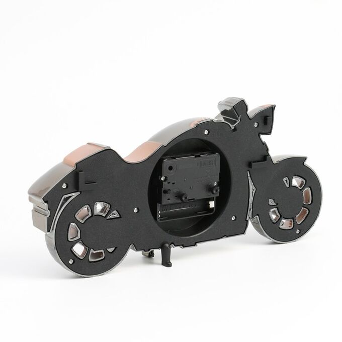 Будильник &quot;Ретро мотоцикл&quot;, дискретный ход, 27 x 13 x 4 см, АА, коричневый