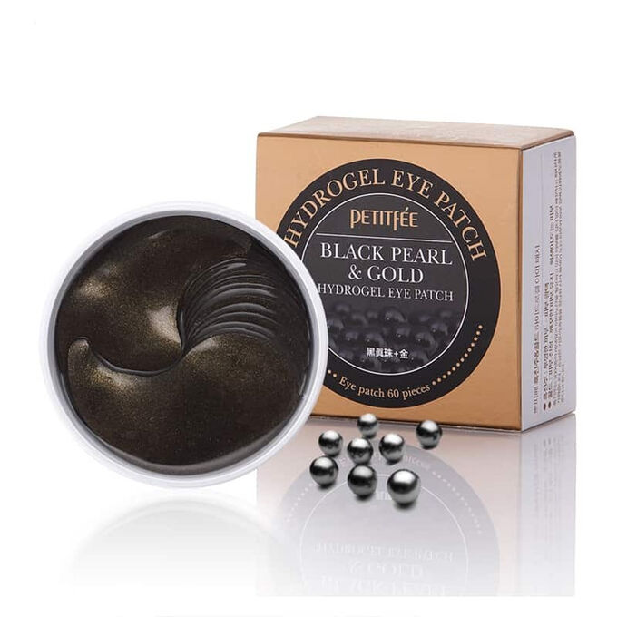 Petitfee Гидрогелевые патчи для век с чёрным жемчугом Black Pearl &amp; Gold Hydrogel Eye Patch