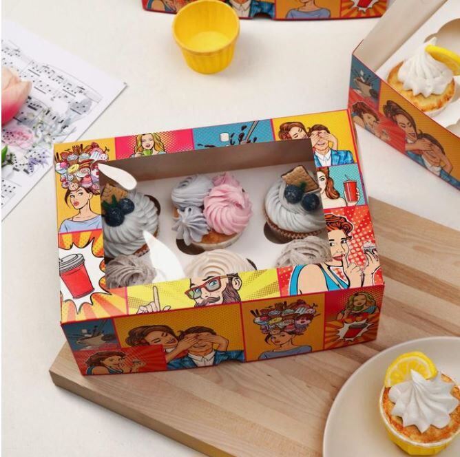 Коробка для капкейка купить. Коробочки со сладостями с окошками. Капкейки коробка на 12 шт. Коробка под капкейки прямоугольная. Коробка на 6 капкейков попарт.