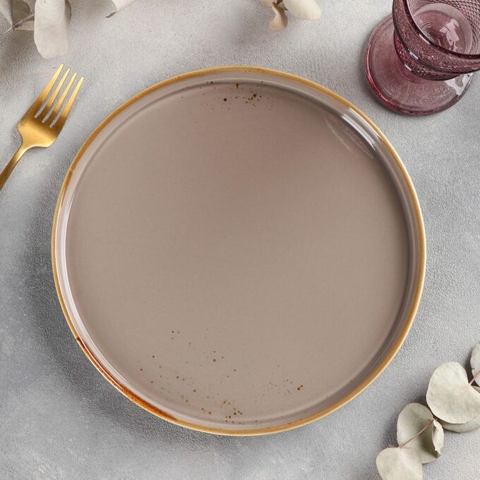Тарелка с бортиком Magistro «Церера», 25,5?2 см, цвет коричневый