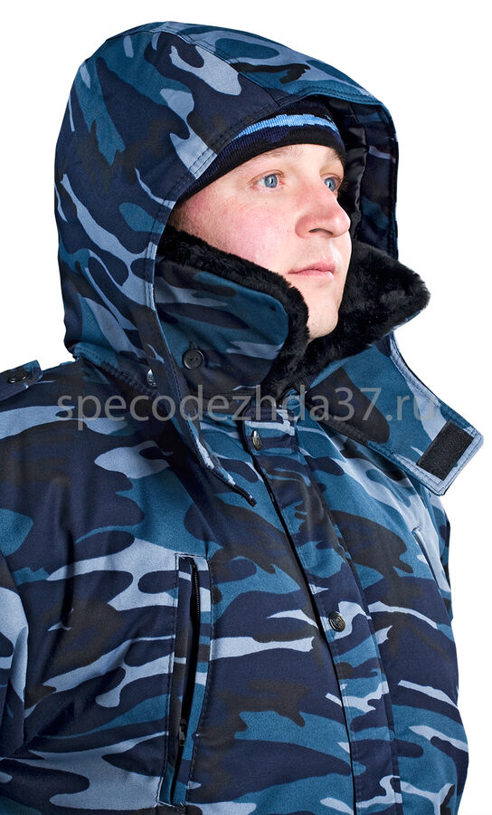 Куртка рабочая зимняя &quot;Security&quot; цв.камуляж/синий тк.грета