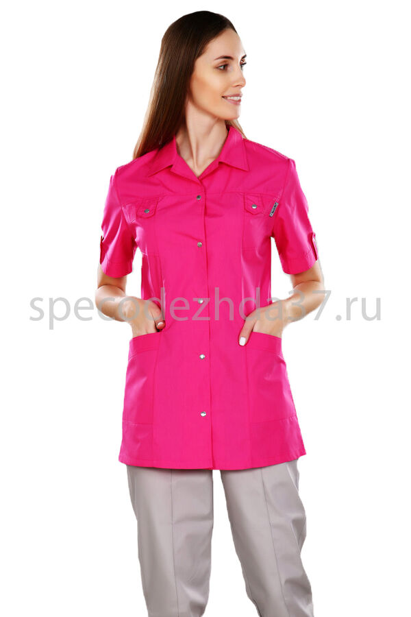 Куртка медицинская женская ИМ230 цв.фуксия тк.тиси