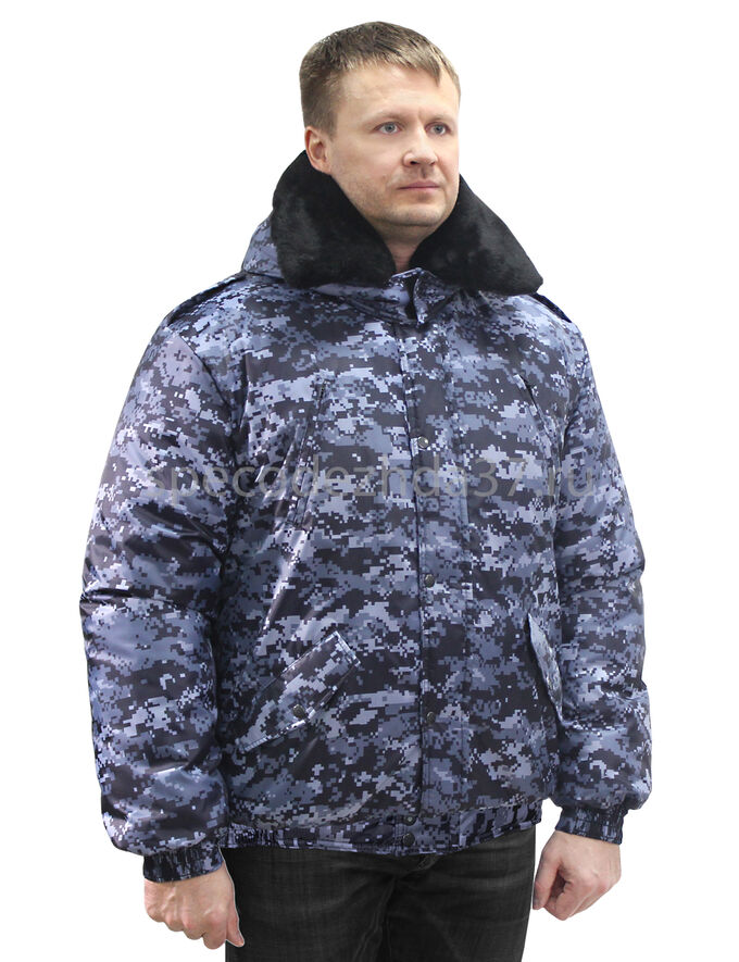 Куртка рабочая зимняя &quot;Security&quot; цв.цифра/синий тк.оксфорд