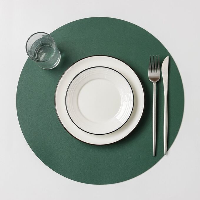 Салфетка кухонная «Тэм», d=35 см, цвет зелёный