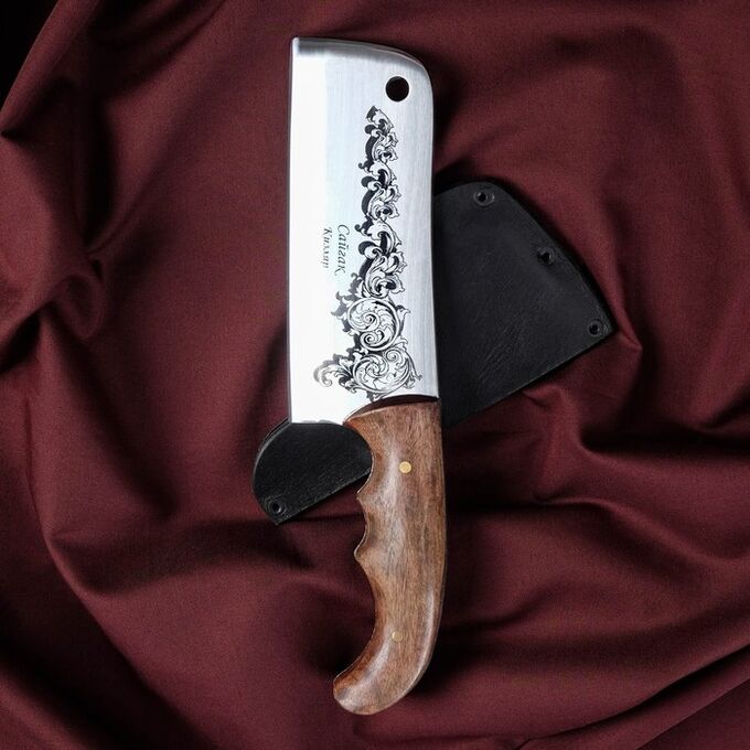 Кизляр Нож кавказский, разделочный &quot;Сайгак&quot; с чехлом, сталь - 40х13, рукоять - орех, 14 см