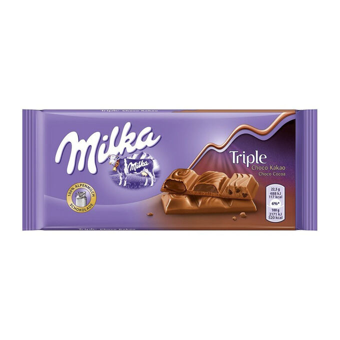 Молочный шоколад Милка /Milka Triple Cocoa 90 грамм