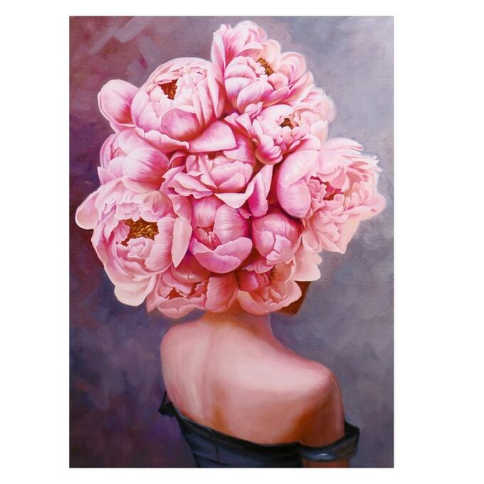 Topposters Картина-холст на подрамнике &quot;Девушка в цветах&quot; 50х70 см