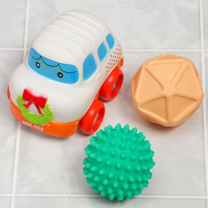 Крошка Я Набор игрушек для игры в ванне «Машинка и Шарики», 3шт, виды МИКС