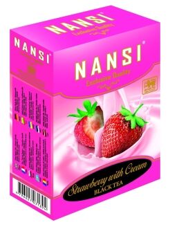 NANSI Чай Нанси черный чай клубника со сливками 100 гр. * 60