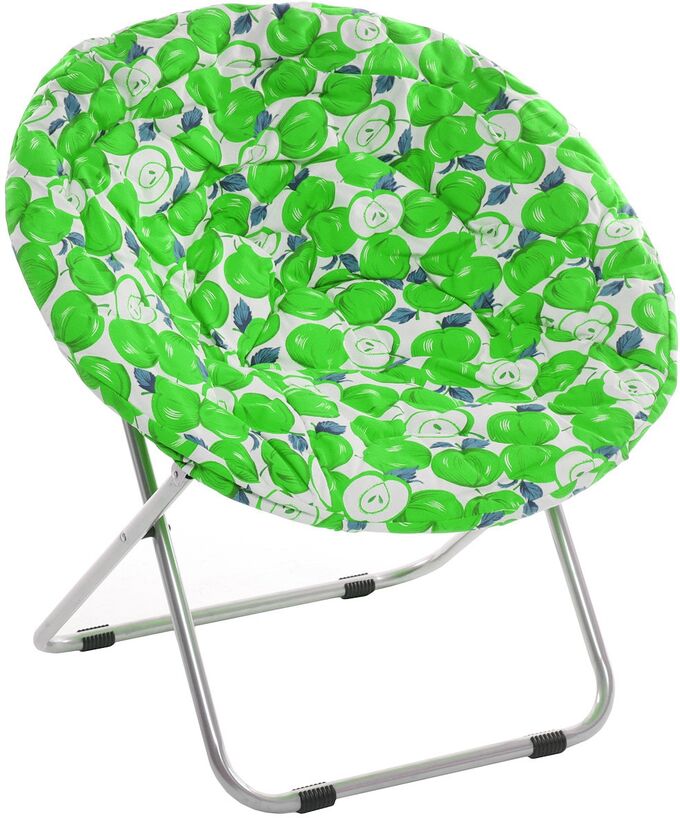 Кресло-шезлонг, d80см, h75, раскладное, круглое, повышен. комф, цв. зелен.яблоки (1320)