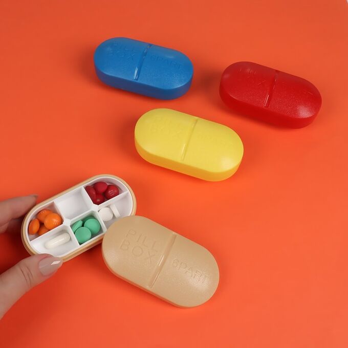 ONLITOP Таблетница «Pill Box», 6 секций, цвет МИКС