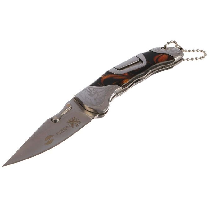 СИМА-ЛЕНД Складной нож Stinger с клипом, 165 мм, рукоять: нержавеющая сталь, дерево, подарочный бокс