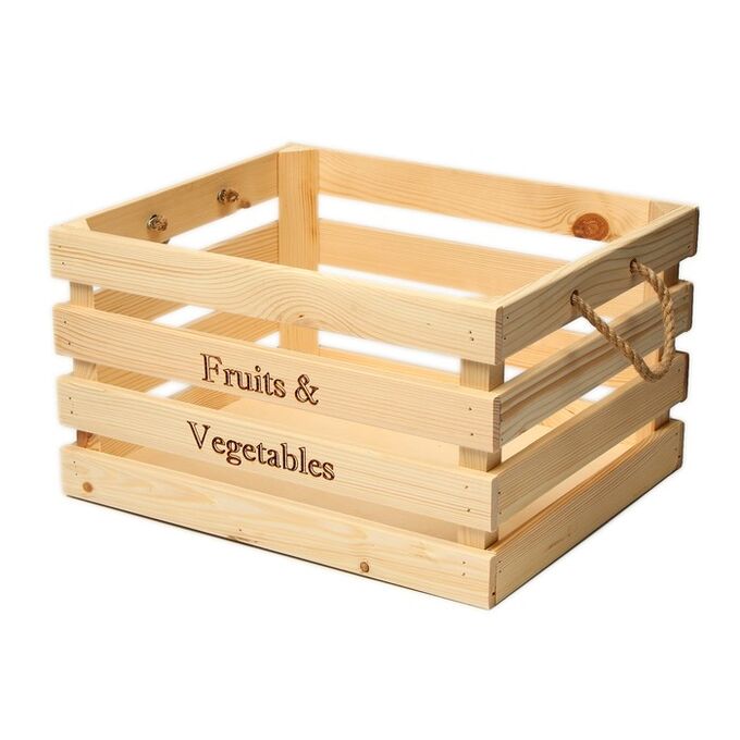 Greengo Ящик для овощей и фруктов, 40 ? 33 ? 23 см, деревянный