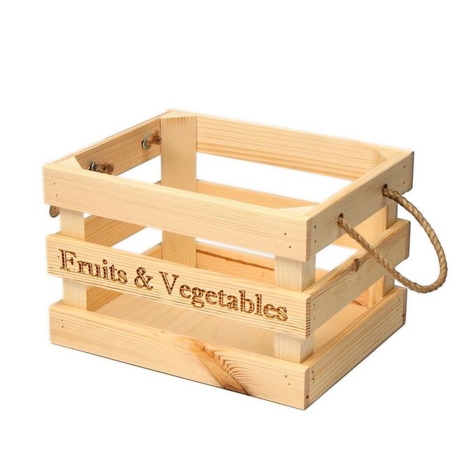 Greengo Ящик для овощей и фруктов, 29 ? 23 ? 19 см, деревянный