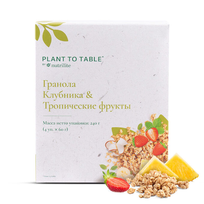 NUTRILITE Гранола Клубника &amp; Гранола Тропические фрукты