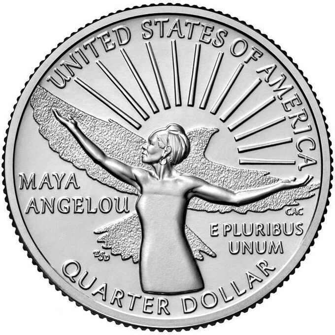Albonumismatico США 25 центов 2022 Американские Женщины Maya Angelou Майя Ангелу
