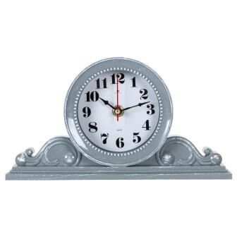 Часы настольные 21 Bek 2514-002 26х14 см, корпус серый с белым Классика Рубин