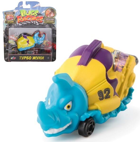 Игровой набор &quot;Гонка жуков&quot; с 1 машинкой,  желто-синий Носорог Koleops Bugs Racings K02BR002-5