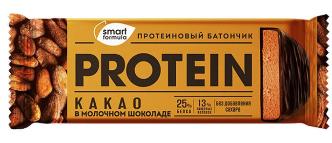 Яшкино Батончик протеиновый Smart Formula какао в молочном шоколаде 40г /15