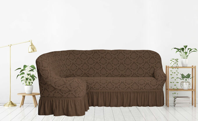 Постель.рф Чехол для углового дивана Juliet цвет: светло-коричневый (300 см)