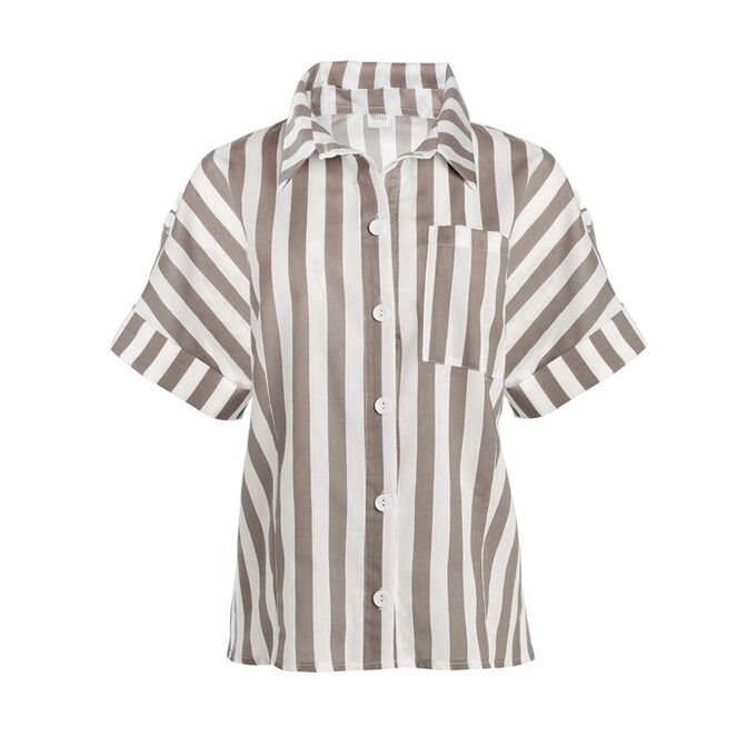 Рубашка женская MINAKU: Cotton collection, цвет коричневый