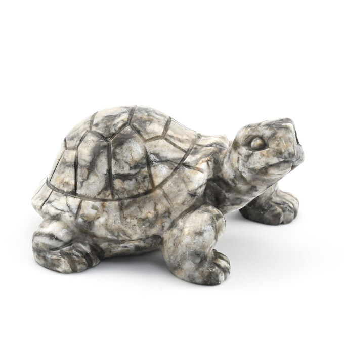 Скульптура из кальцита &quot;Черепаха серая&quot; большая 100*85*60мм