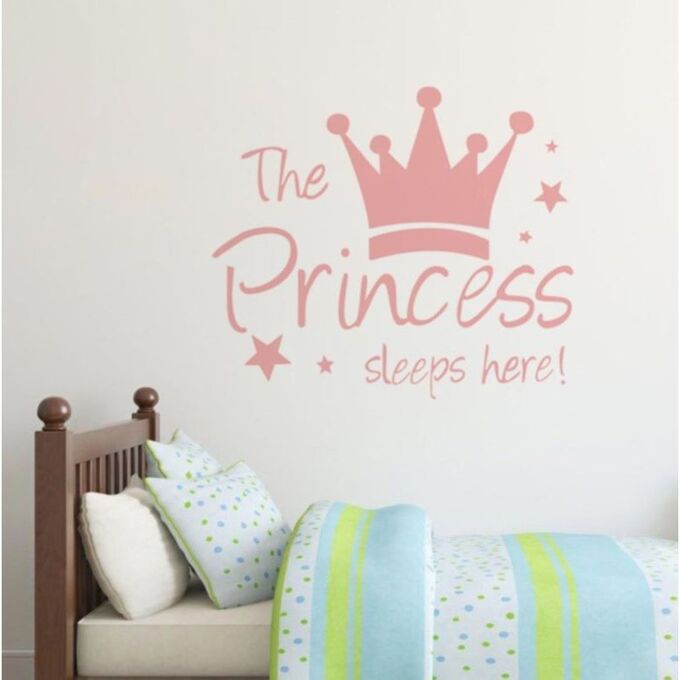Наклейка пластик интерьерная цветная &quot;Корона маленькой принцессы&quot; 32х28 см 7586197