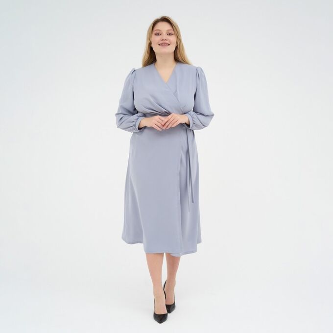 Платье женское MIST, plus-size, серо-голубой
