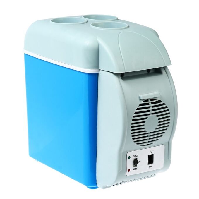 СИМА-ЛЕНД Холодильник автомобильный 7.5 литров, 12 В, с функцией подогрева, серо-голубой