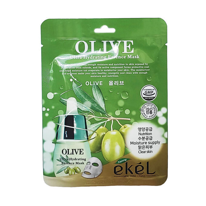 Ekel cosmetics [EKEL] Маска тканевая с экстрактом оливы, OLIVE Ultra Hydrating Essence Mask, 25 мл
