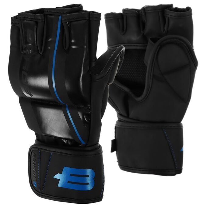 Перчатки для ММА Boybo B-series, цвет чёрный/синий, размер M