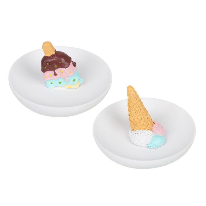 BY BABA YAGA Подставка для колец с фигуркой мороженого, 7х7х5см, полистоун, 2 вида