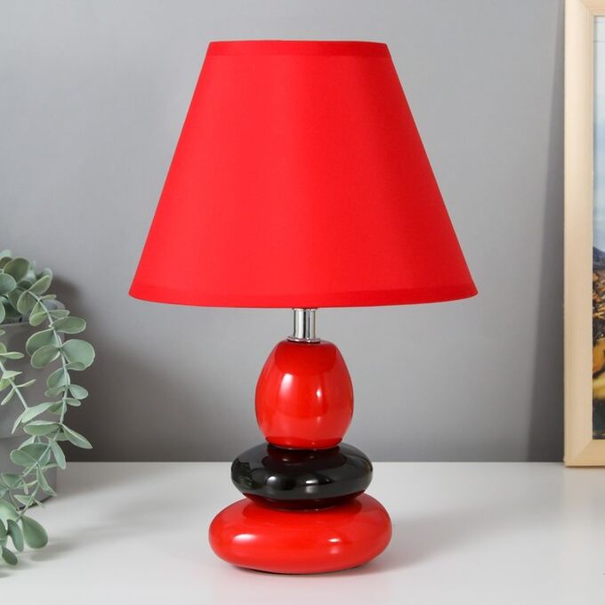 RISALUX Настольная лампа 16877/1BK+RD E14 40Вт черно-красный 21х21х30 см