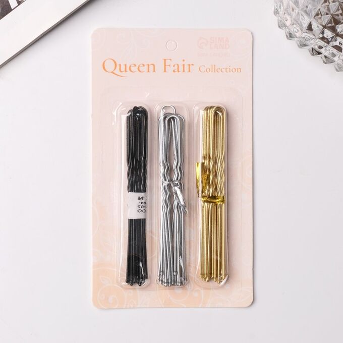 Queen fair Шпильки для волос (набор 30 шт) 8 см, 3 цвета