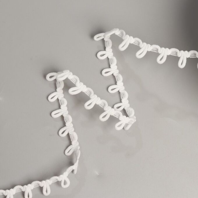 Арт Узор Тесьма с петлями, 15 мм, 10 ± 1 м, цвет белый
