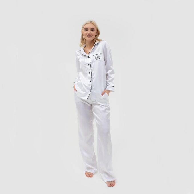 Пижама женская (рубашка и брюки) KAFTAN Queen размер 40-42, цвет белый