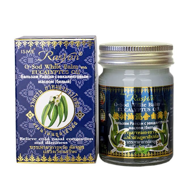 Rasyan Тайский бальзам с эвкалиптовым маслом (белый)  (RAYSAN O-SOD White Balm eucalyptus oil) 50g