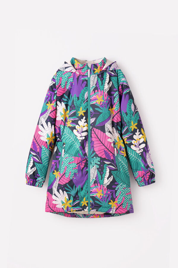 Crockid Пальто(Весна-Лето)+girls (темно-лиловый, бирюза, листья)